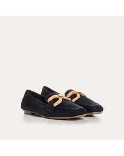 Hadrien Suede Loafers with Jewel Buckle | Reqins