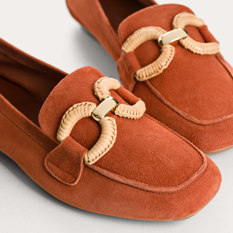 Hadrian leather loafers velvet with jewel buckles