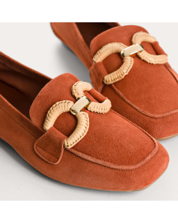 Hadrian leather loafers velvet with jewel buckles