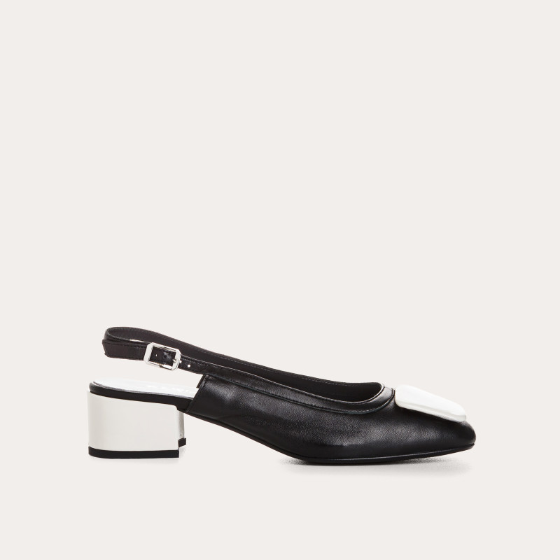 Slingbacks Rhyme leather and naplak