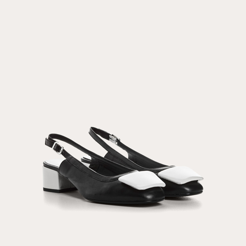 Ballerines slingbacks Rime en cuir et naplak | Reqins
