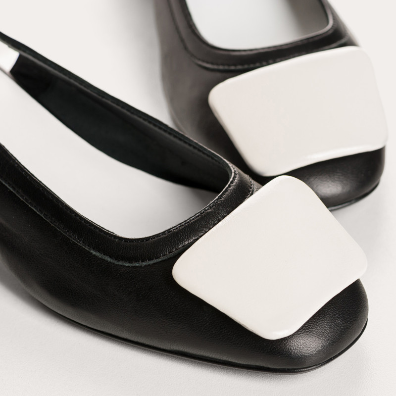Slingbacks Rhyme leather and naplak
