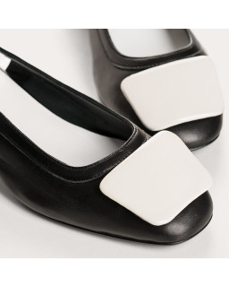 Ballerines slingbacks Rime en cuir et naplak | Reqins