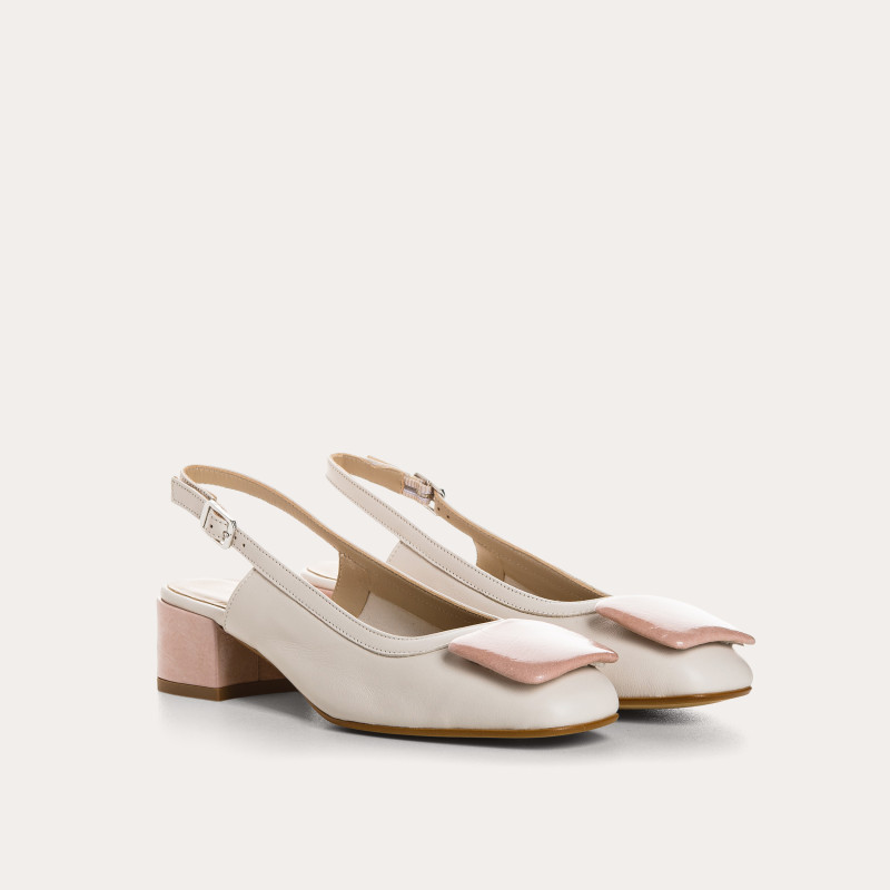 Ballerines slingbacks Rime en cuir et naplak | Reqins