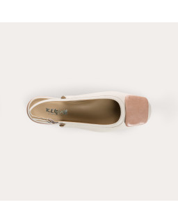 Ballerines slingbacks Rime en cuir et naplak | Reqins