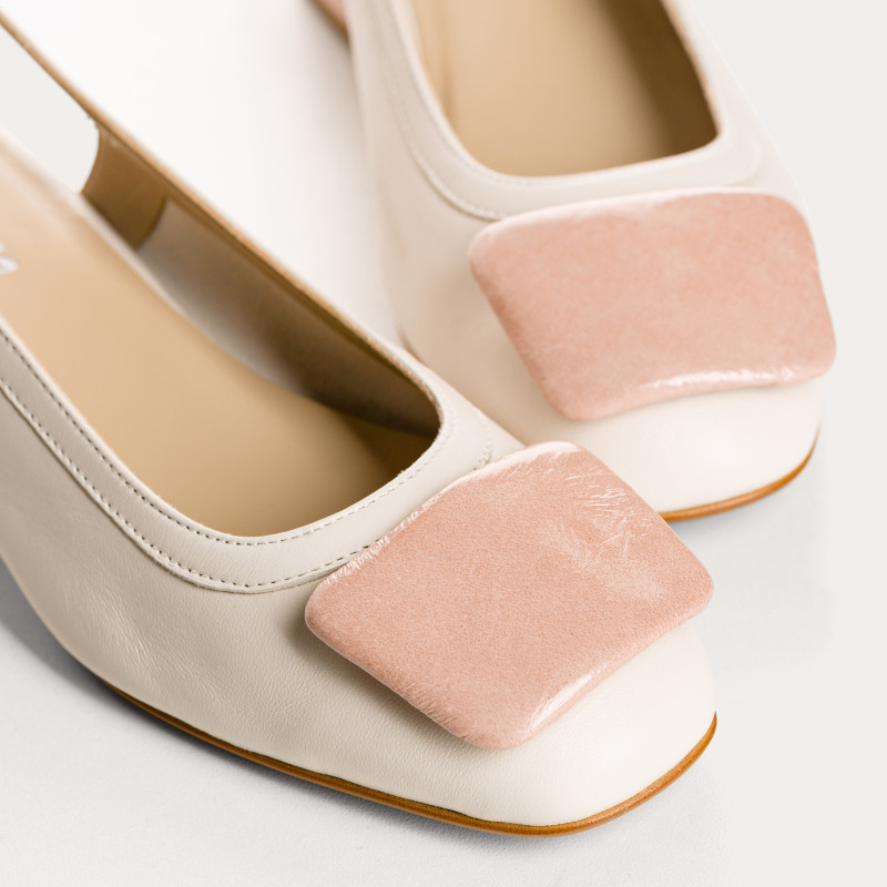 Ballerines slingbacks Rime en cuir et naplak | Reqins