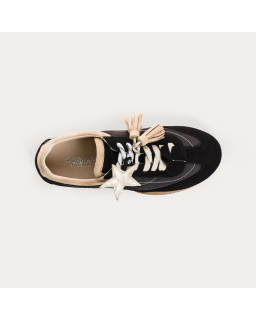 Baskets Swan en mix nylon et cuir à charms | Reqins