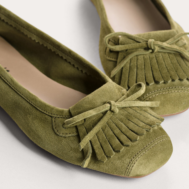 Hindi Suede Ballerina Flats | Reqins