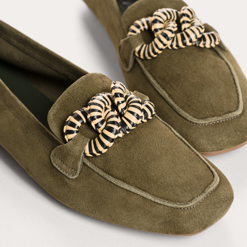 Mocassins Hamaya en cuir velours avec boucle | Reqins