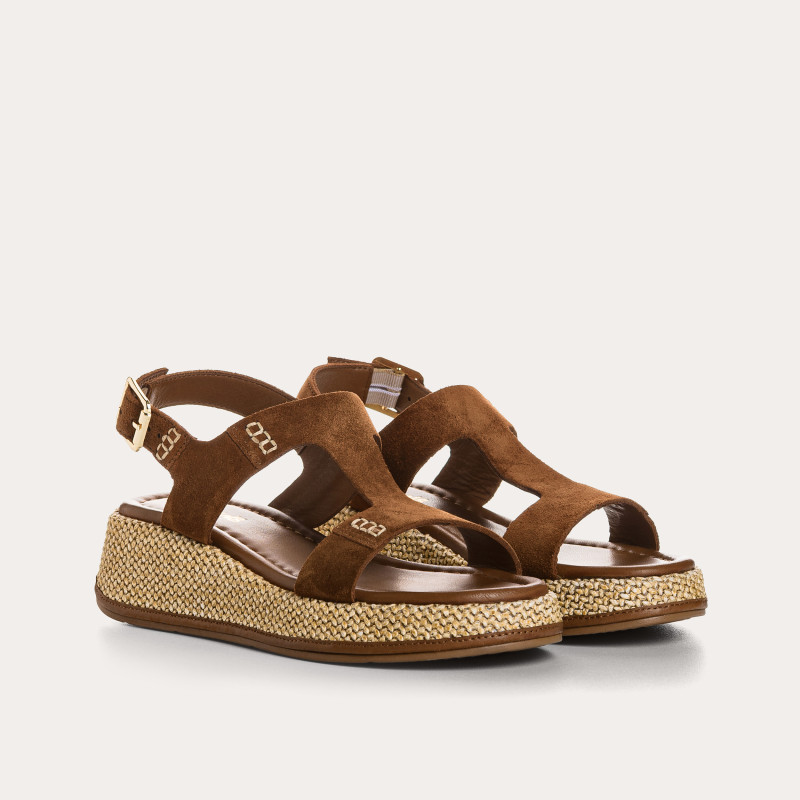 Sandales Witney en cuir velours - Confort & Style Bohème | Reqins