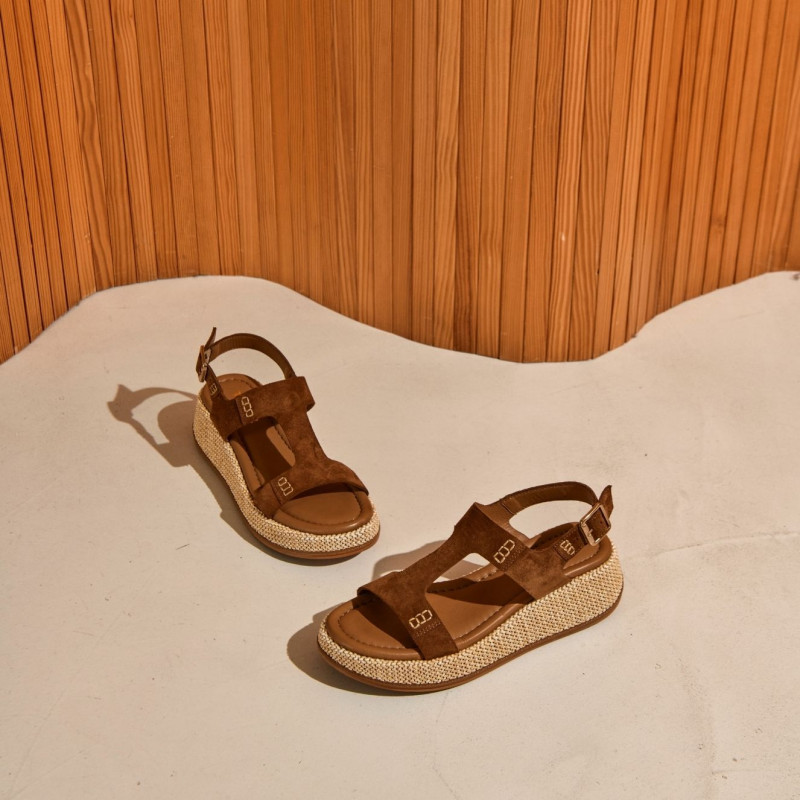 Sandales Witney en cuir velours - Confort & Style Bohème | Reqins