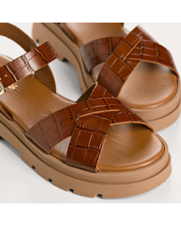 Louisa leather sandals printed croco - Style & Stability