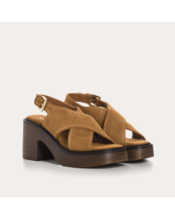 Sandales Ludmila en cuir velours à talon - Élégance | Reqins