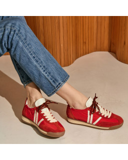 BASKETS ENOLA NYLON/CUIR VELOURS