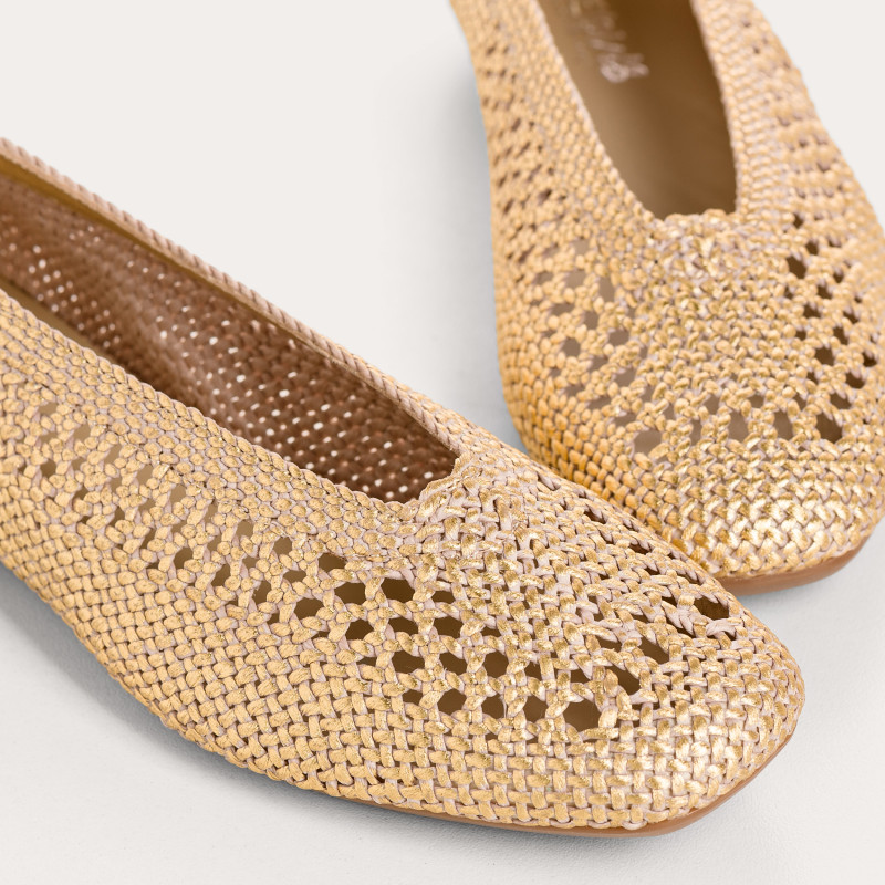 Ballerines Hanaba argent en crochet métallisé | Reqins