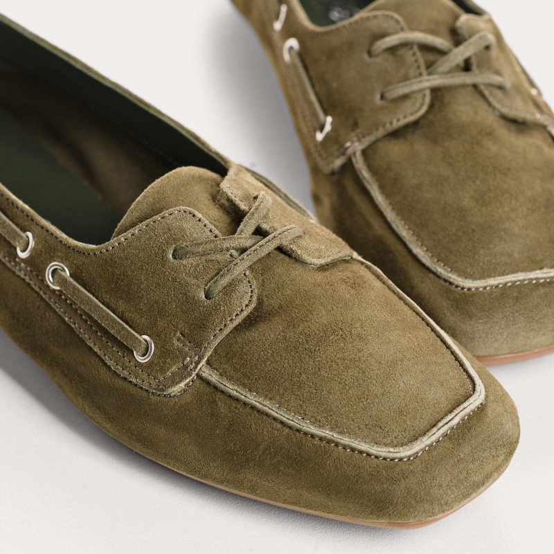 Mocassins Hublo en cuir velours style bateau | Reqins