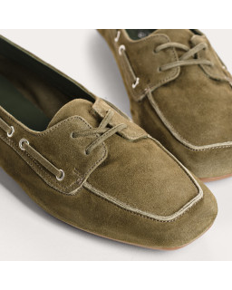 Mocassins Hublo en cuir velours style bateau | Reqins