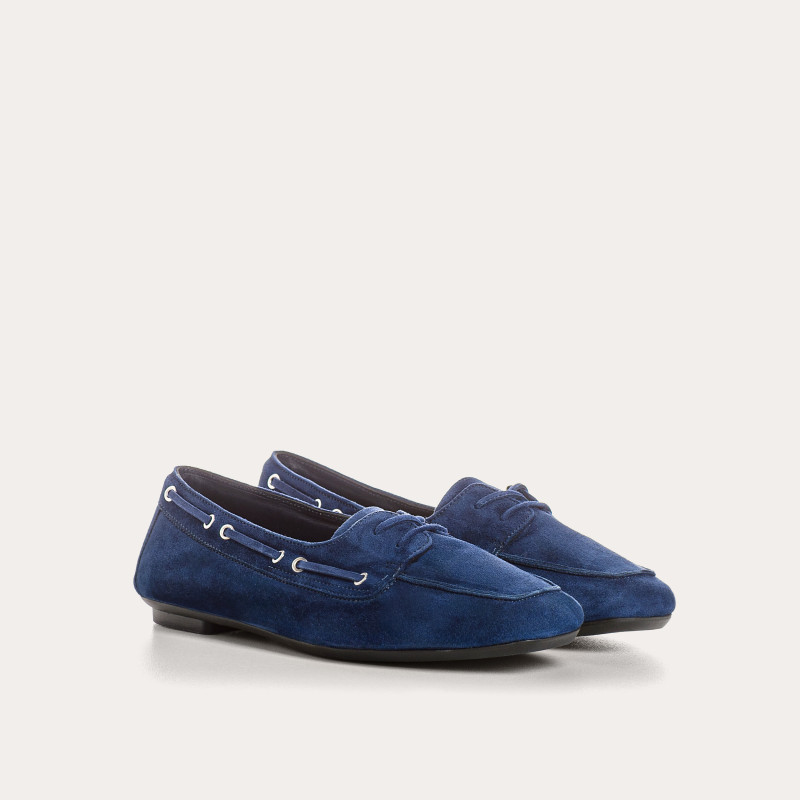Mocassins Hublo en cuir velours style bateau | Reqins