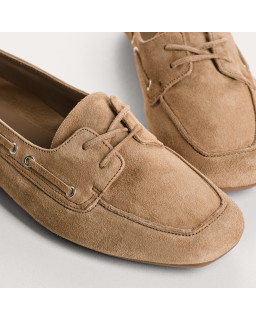 Mocassins Hublo en cuir velours style bateau | Reqins