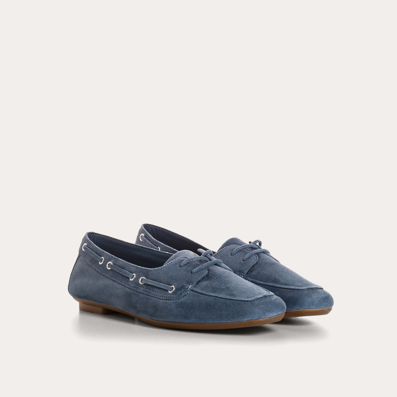 Hublo leather loafers velvet style boat