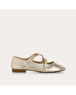 Mary Janes Platinum colette in metallic leather