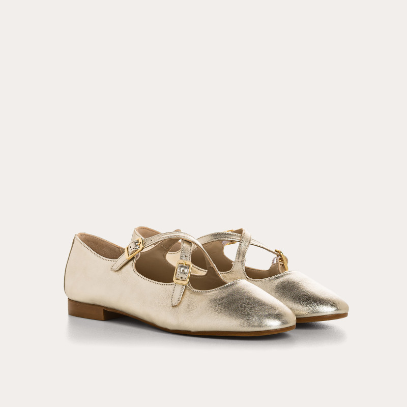 Babies Colette platine en cuir métallisé | Reqins