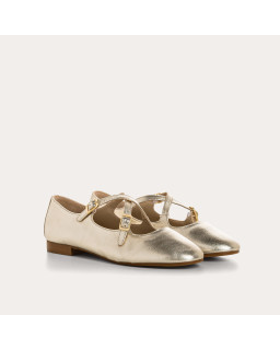 Mary Janes Platinum colette in metallic leather