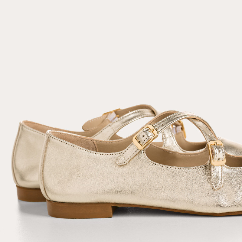 Babies Colette platine en cuir métallisé | Reqins