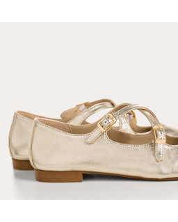 Mary Janes Platinum colette in metallic leather