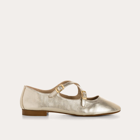 Mary Janes Platinum colette in metallic leather