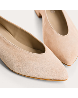 Vesta suede pointed-toe ballerinas | Sleek elegance | Reqins