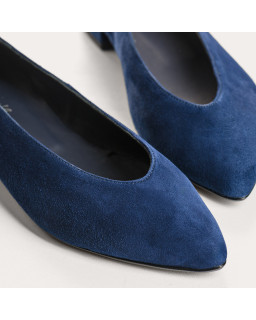 Ballerines Vesta à bout pointu en cuir velours | Reqins