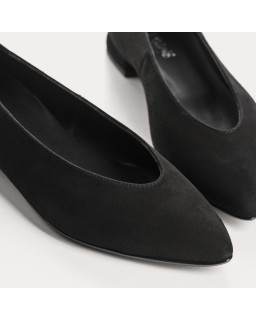 Ballerines Vesta à bout pointu en cuir velours | Reqins