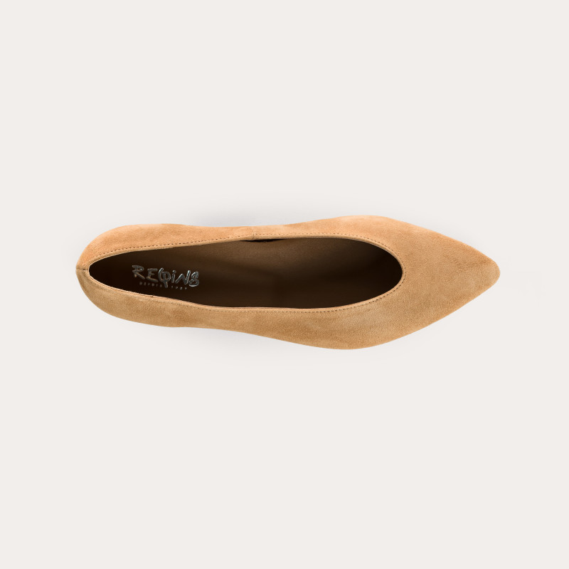 Vesta suede pointed-toe ballerinas | Sleek elegance | Reqins