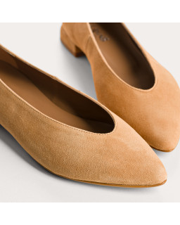 Ballerines Vesta à bout pointu en cuir velours | Reqins