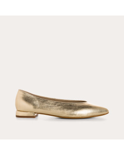 Vesta ballerinas with pointed toe in leather and shrapnel