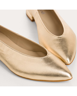 Vesta ballerinas with pointed toe in leather and shrapnel