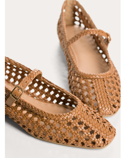 Satinka Braided Leather Mary Janes | Reqins