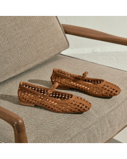 Satinka Mary Janes in openwork bride leather