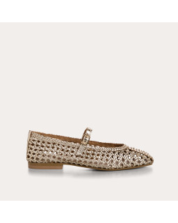 Satinka Braided Metallic Leather Mary Janes | Reqins