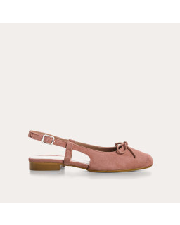 Ballerines slingback Circee noir en cuir velours | Reqins