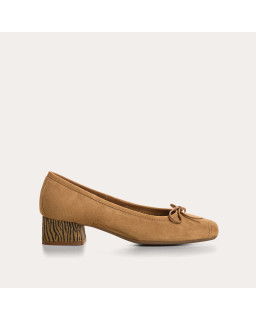 Kyriel zebra printed leather heels ballerinas