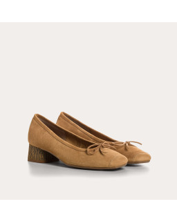 Ballerines Kyriel à talons en cuir imprimé zèbre | Reqins