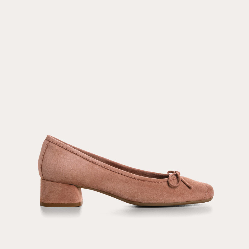 Ballerines à talon Kyriel en cuir velours | Reqins