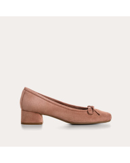 Ballerines à talon Kyriel en cuir velours | Reqins