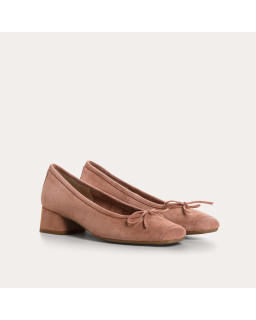 Ballerines à talon Kyriel en cuir velours | Reqins