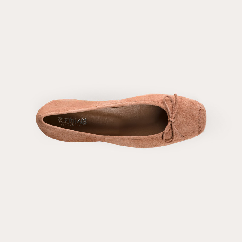 Ballerines à talon Kyriel en cuir velours | Reqins