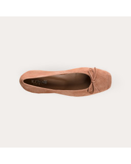 Ballerines à talon Kyriel en cuir velours | Reqins