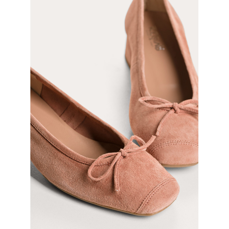 Ballerines à talon Kyriel en cuir velours | Reqins