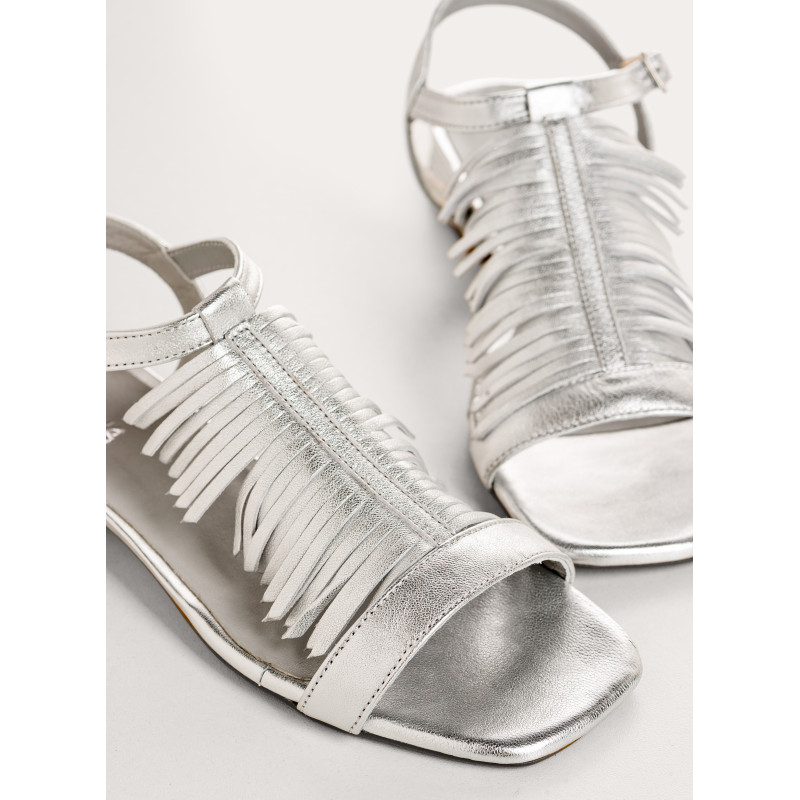 Sandales dorées à franges Cuba | Reqins